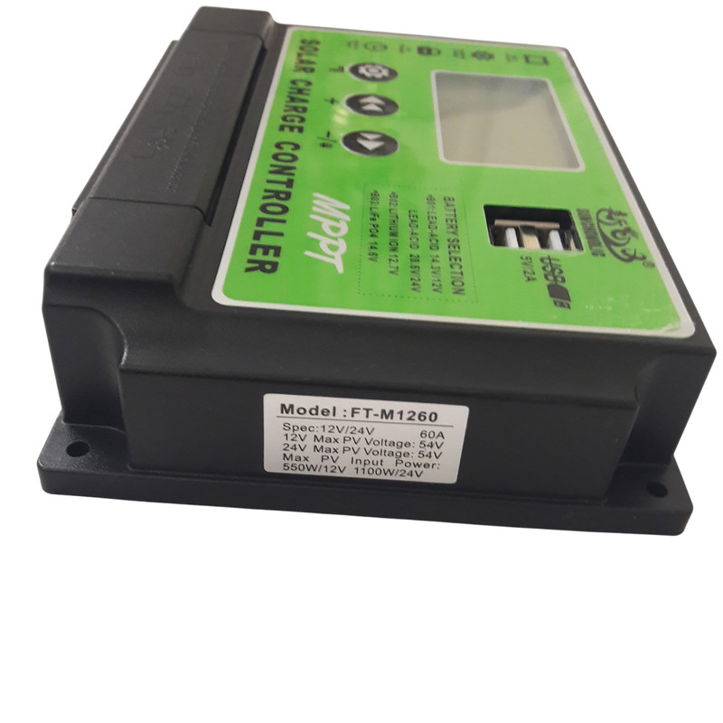 شارژ کنترلر MPPT60A ولتاژ اتوماتیک 12V/24Vسانچونگلیک مدل FT-M1260A
