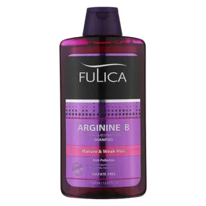 شامپو تقویت‌کننده مو فولیکا مخصوص موهای شکننده و آسیب‌دیده، حجم 400 گرم مدل Arginine B، حاوی ویتامین‌های B6 و B3، بدون سولفات، نرم‌کننده، مرطوب‌کننده، لطافت‌بخش، محکم‌کننده، با عصاره‌های سیر و چای سبز