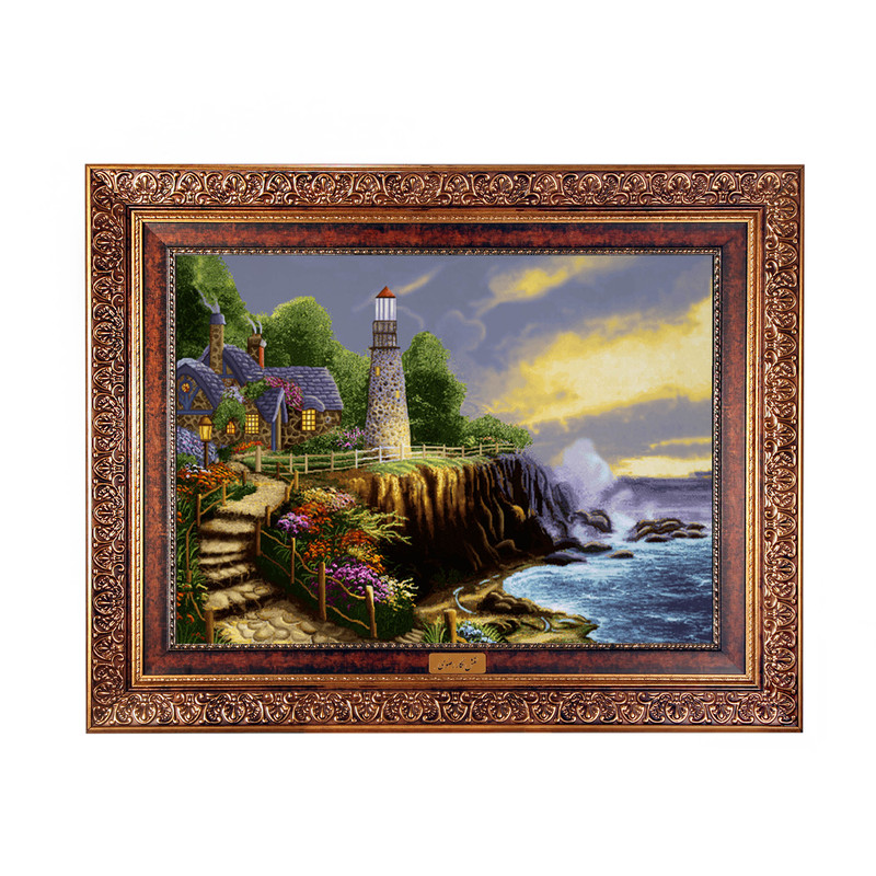 تابلو فرش ماشینی نقش نگار رضوی طرح منظره کد 576C