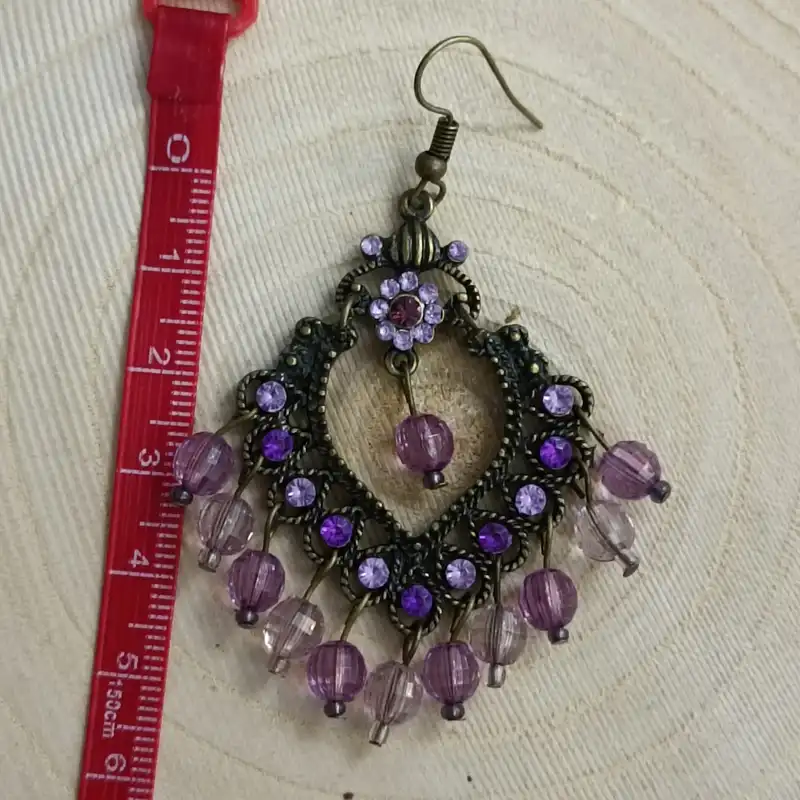 گوشواره زنانه مدل هندی نگین دار