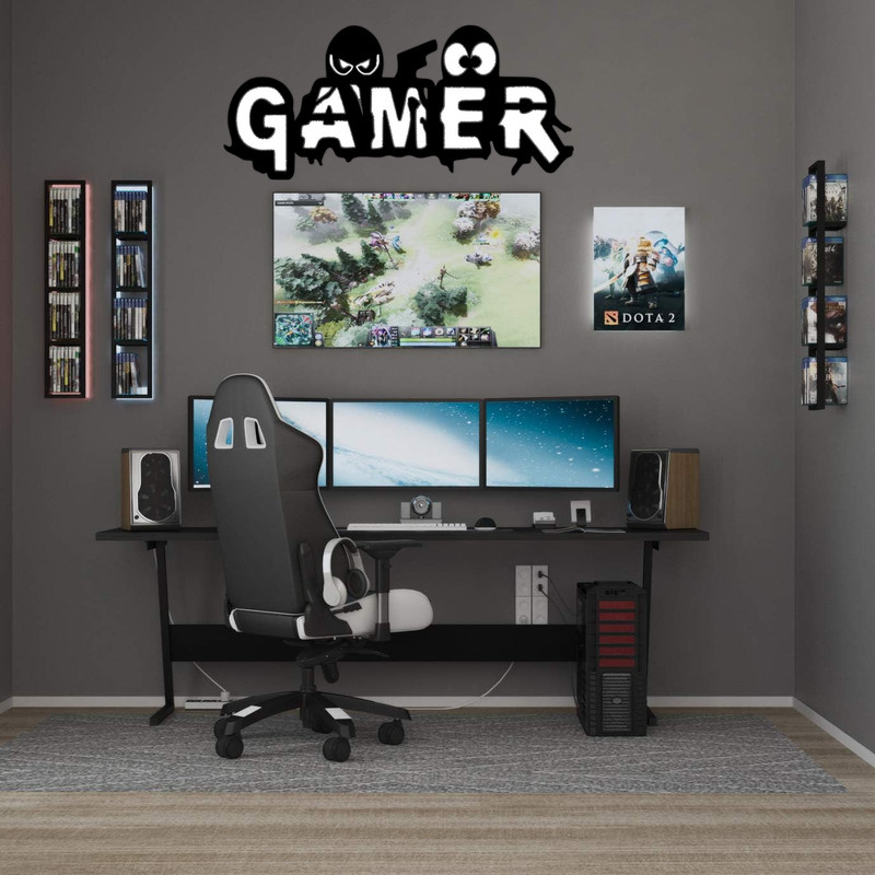 استیکر مدل چوبی دولایه Gamer طرح گیم