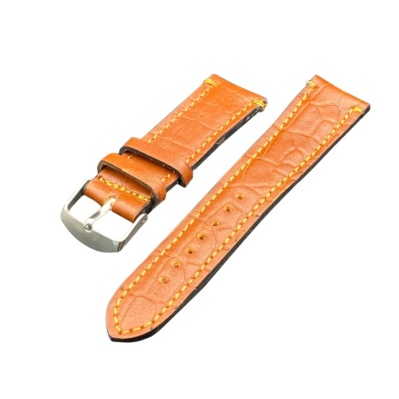 بند ساعت مچی مدل چرمي LC natural كروكديل 22mm