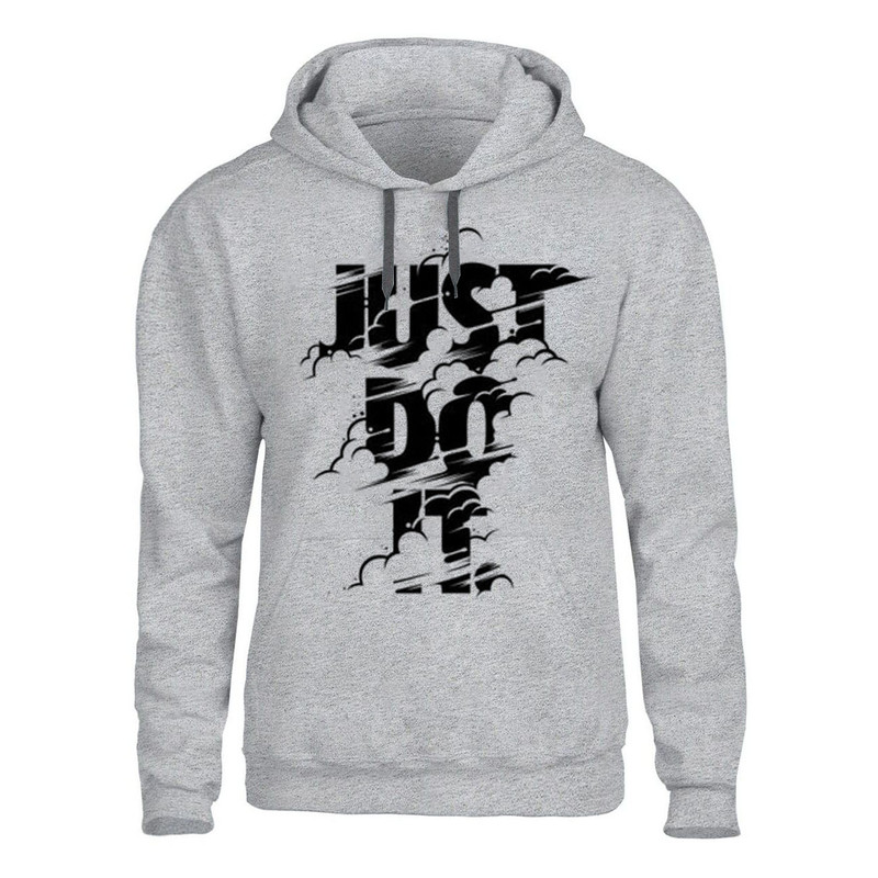 هودی مردانه مدل JUST DO IT کد 100رنگ طوسی