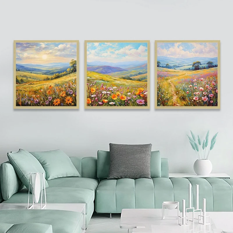 تابلو بکلیت طرح طبیعت پاییزی مدل شاین اکلیلی BE-1163  مجموعه 3 عددی