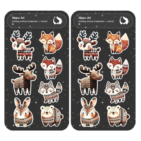 برچسب هیپو آرت مدل حیوانات بافتنی بسته 2 عددی