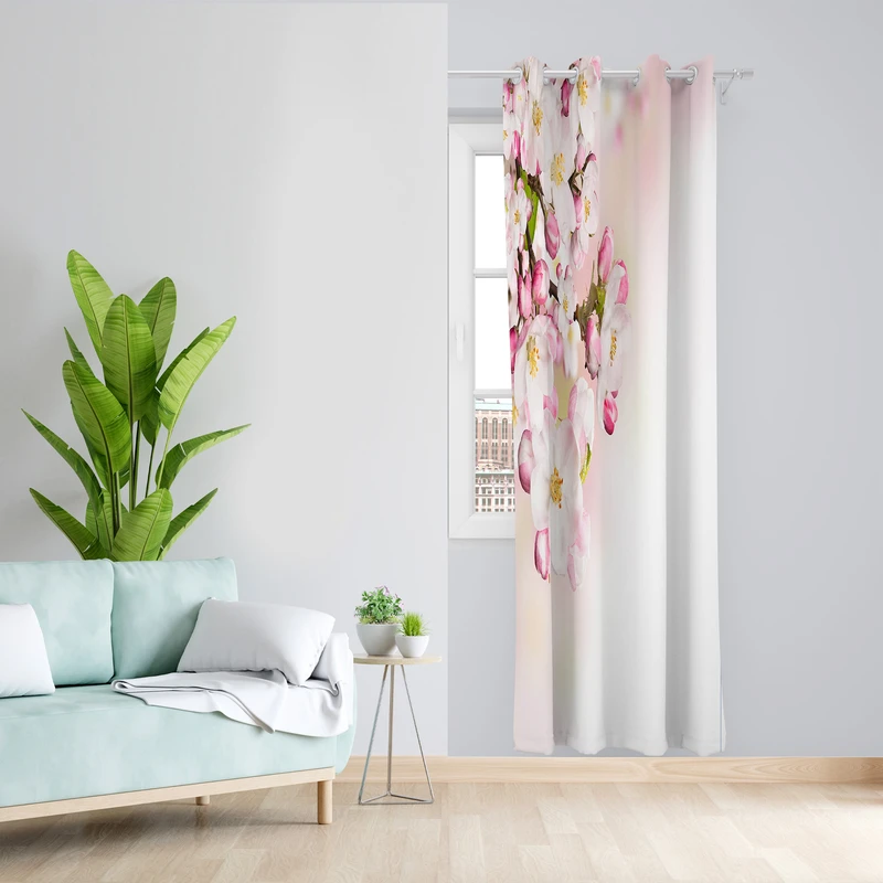 پرده طرح شکوفه مدل مخمل پانچی کد  L 277 Z سایز 140x200 سانتی متر