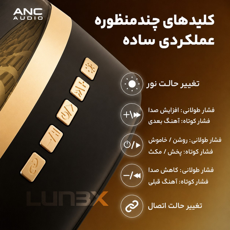 اسپیکر بلوتوثی قابل حمل لونکس مدل 1100