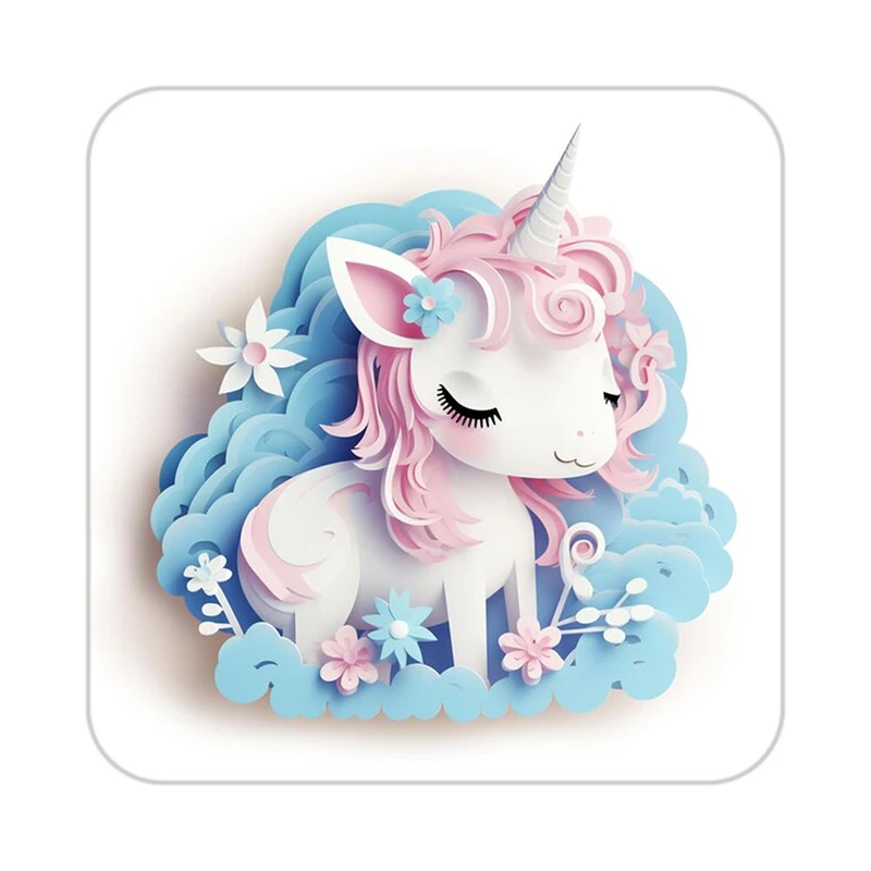 زیر لیوانی کاکتی طرح اسب تک شاخ و یونیکورن مدل mp32214