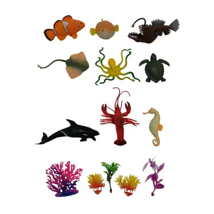 فیگور مدل باغ وحش طرح آبزیان دریایی کد 215 مجموعه 14 عددی