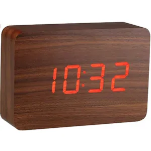 ساعت رومیزی طرح مکعب مستطیل مدل wood-y
