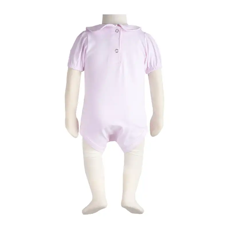 بادی آستین کوتاه نوزادی آدمک مدل یقه ب ب  گیپور دار کد 171201