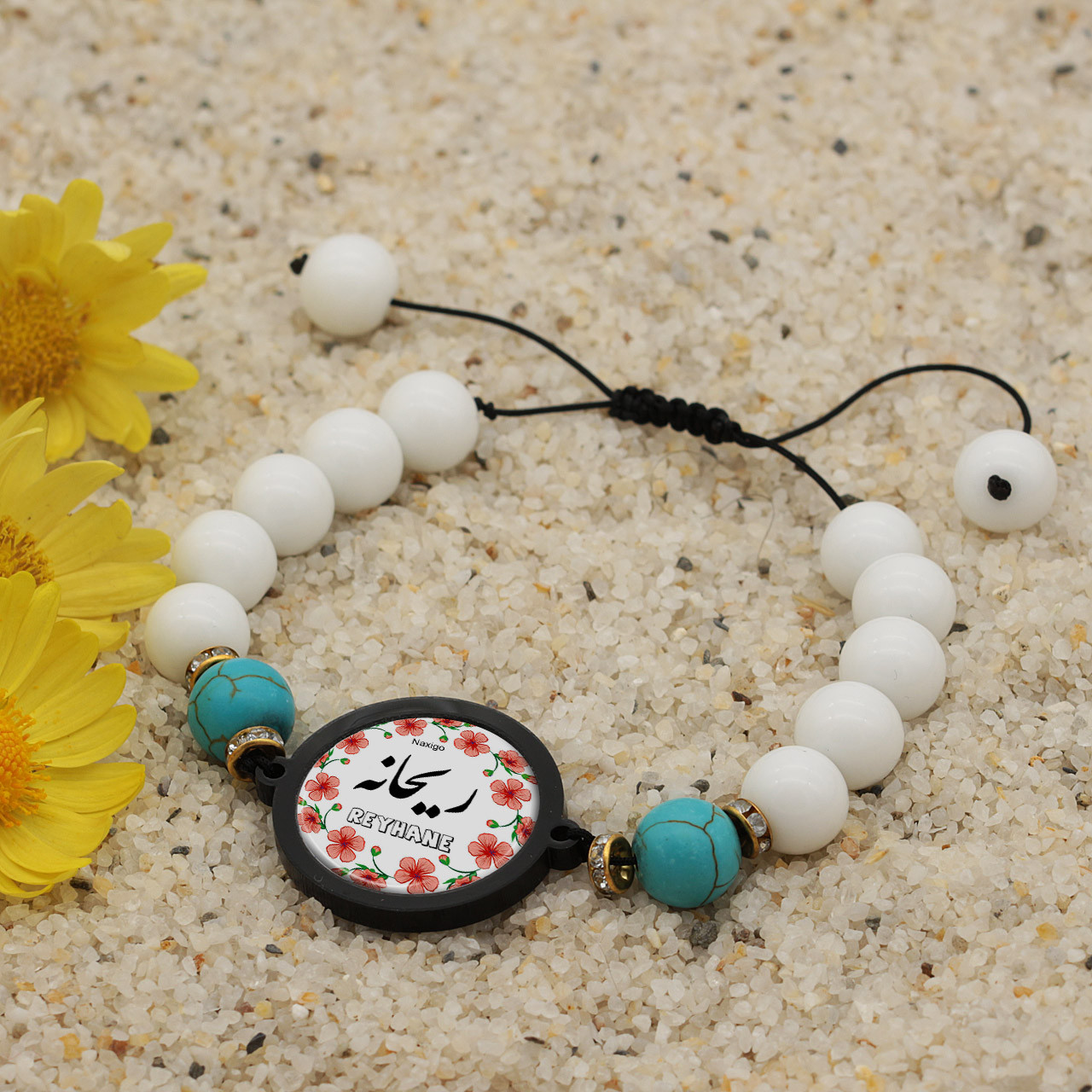 دستبند زنانه ناکسیگو طرح ریحانه کد BR4070