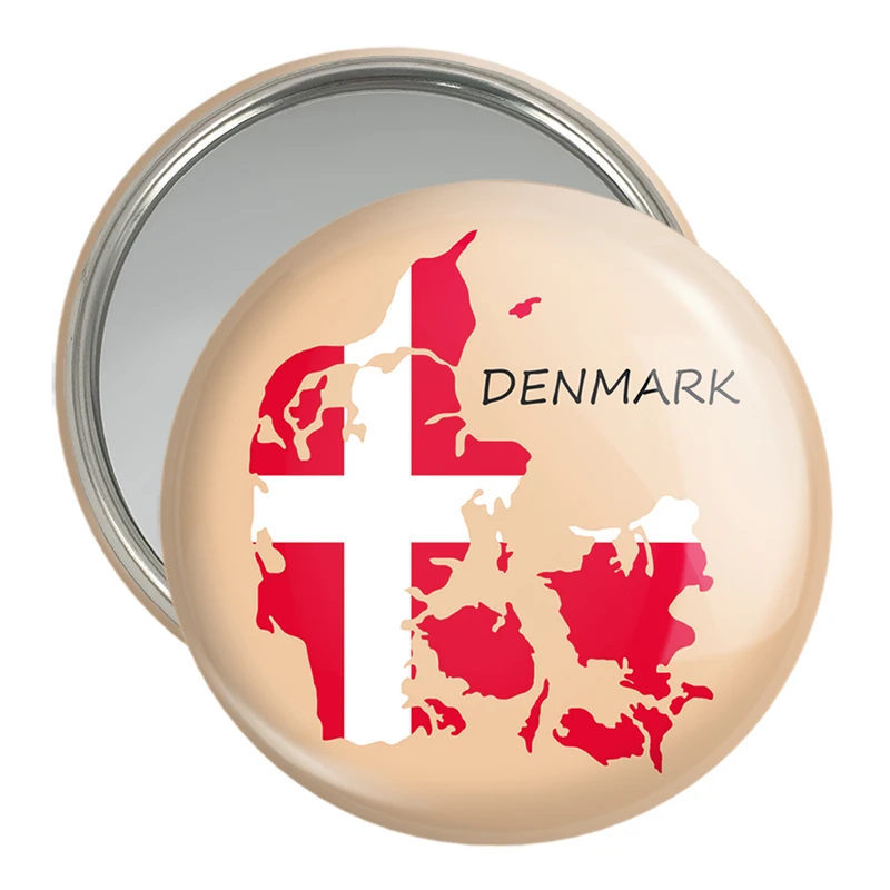 آینه جیبی خندالو مدل پرچم دانمارک  کد 20664