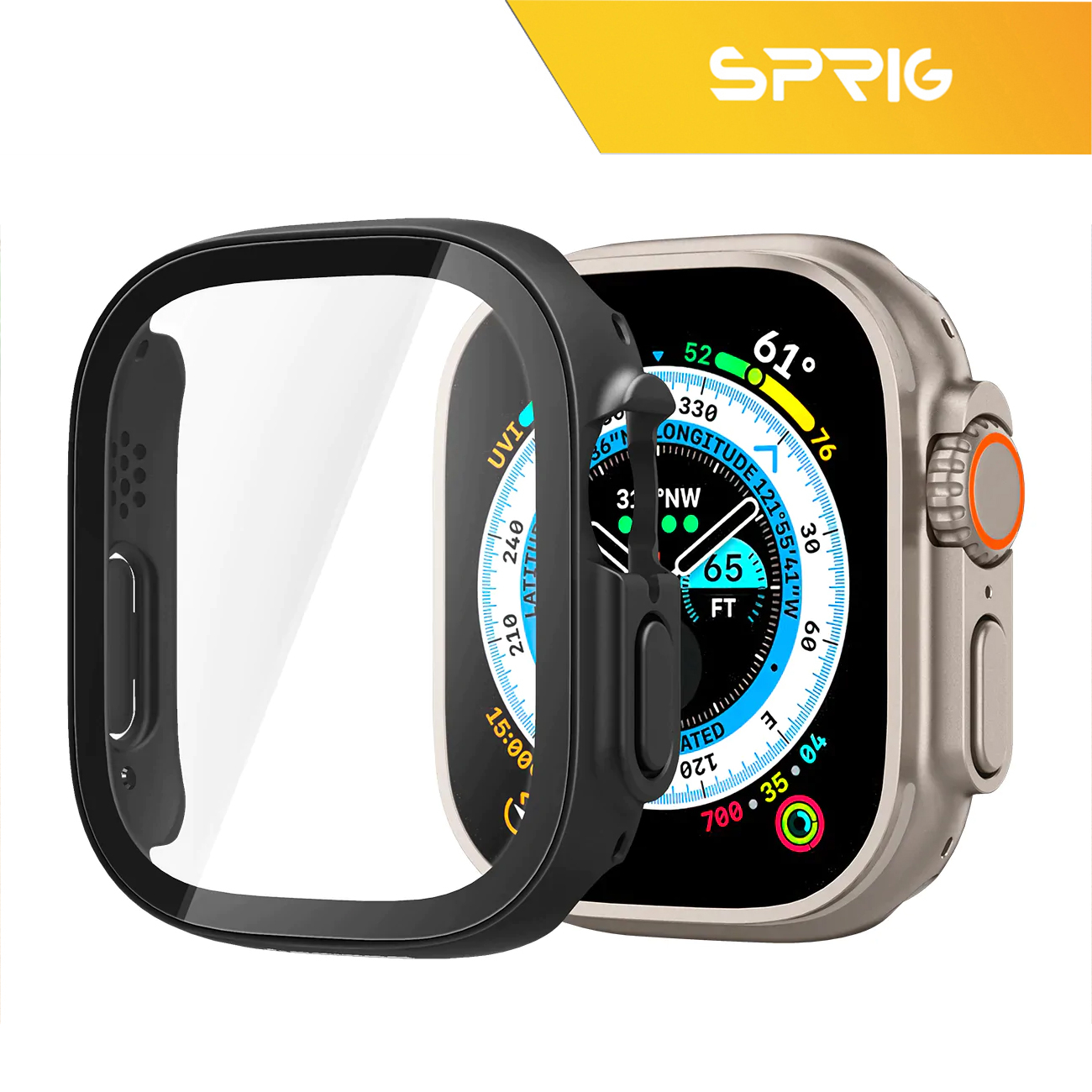 کاور اسپریگ مدل SP-360 مناسب برای ساعت هوشمند الترا HK8 pro max به همراه محافظ صفحه نمایش