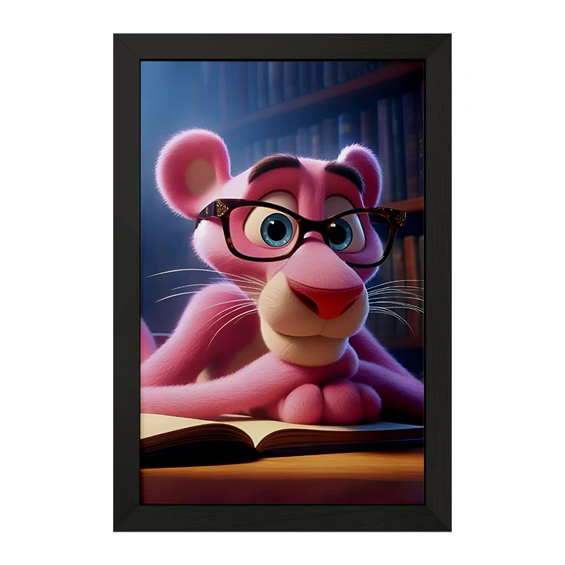 تابلو خندالو مدل پلنگ صورتی کد F6254