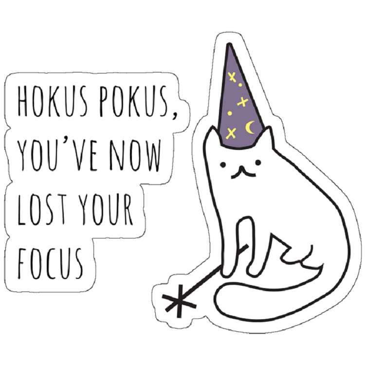 استیکر مدل hokus pokus you've now lost your focus