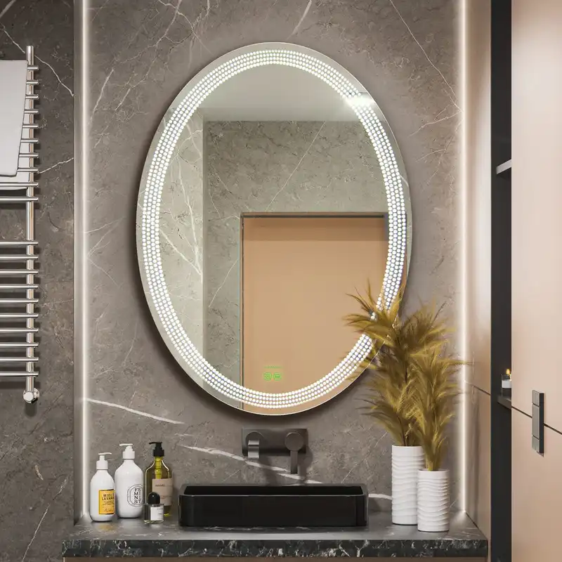 آینه سرویس بهداشتی گلسموند مدل بیضی هوشمند ضد بخار کد SLW-SM