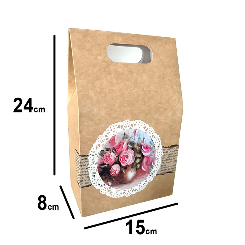 پاکت هدیه مدل گلدان رز فرانسوی کد CR.11