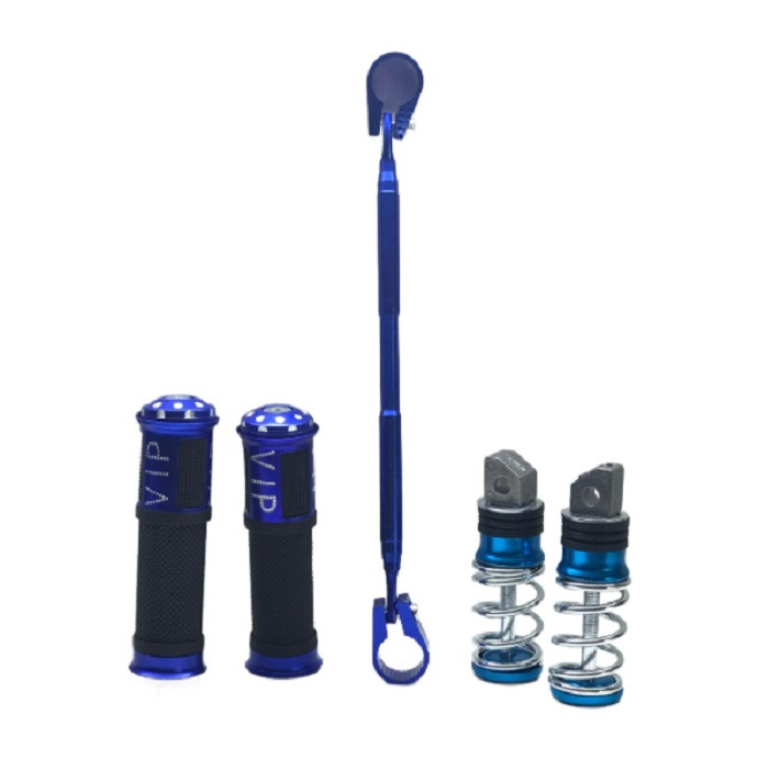  دسته فرمان و جاپایی و میل رنتال فرمان موتور سیکلت مدل BlU مجموعه 5 عددی