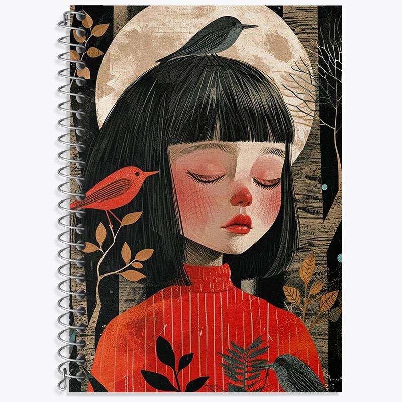 دفتر زبان 50 برگ خندالو مدل سه خط طرح دخترانه کد N2392