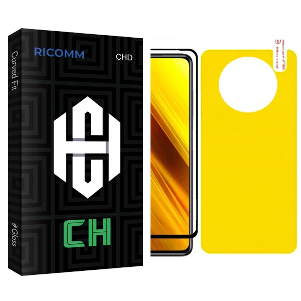 محافظ صفحه نمایش و پشت گوشی ریکام مدل CH glass مناسب برای گوشی موبایل شیائومی Poco X3 NFC