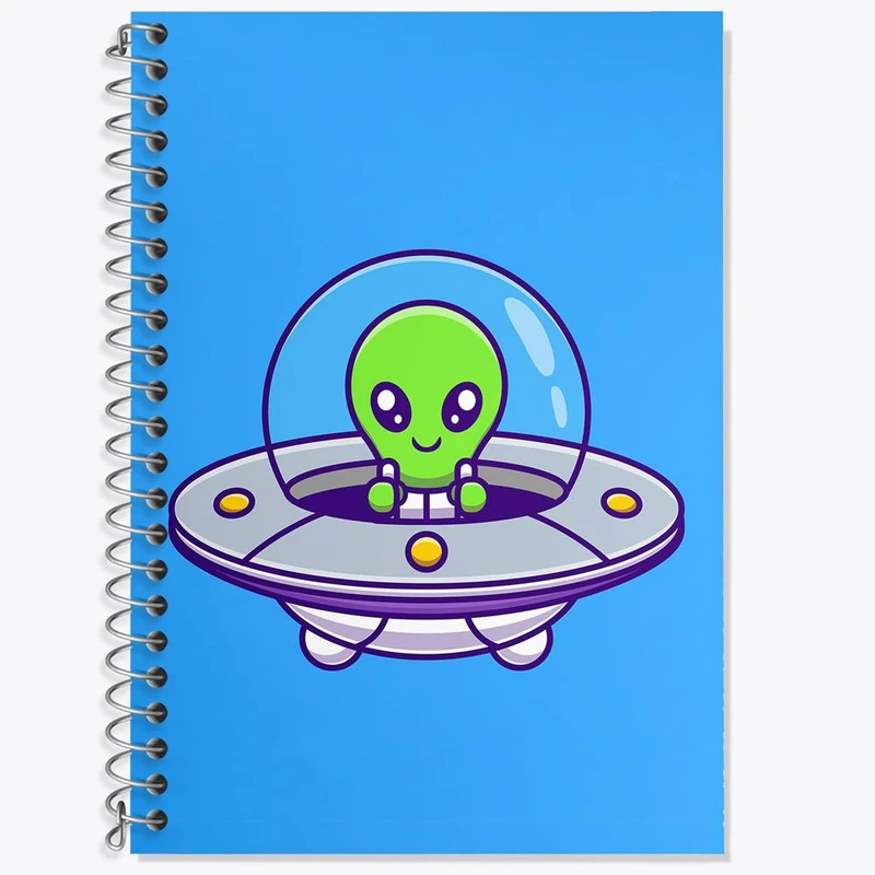 دفتر زبان 50 برگ خندالو مدل دو خط طرح فضانورد کد 25094