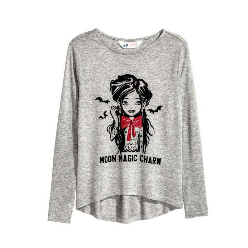 تی شرت آستین بلند دخترانه اچ اند ام مدل 402 SH