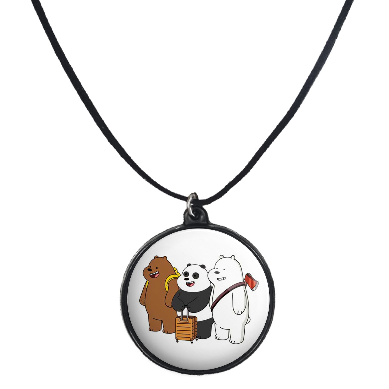 گردنبند پرمانه طرح خرس‌های کله‌فندقی کد pmb.10262 مدل دو طرفه