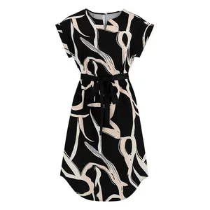 پیراهن یقه گرد زنانه مدل زبراا