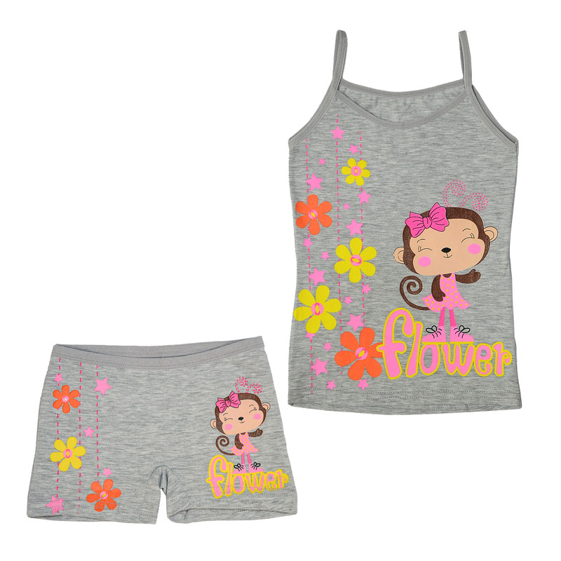 ست تاپ و شلوارک دخترانه مدل بوگیFlower