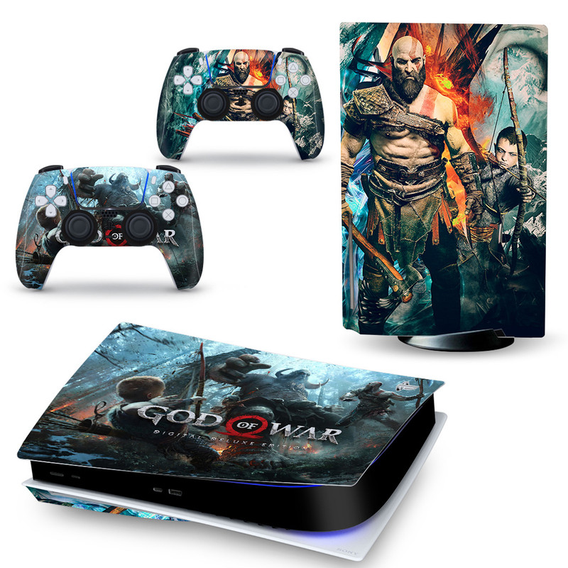 برچسب کنسول بازی و دسته بازی ps5 مدل god of war مجموعه 6 عددی