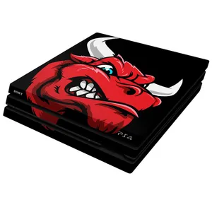 Wensoni Angry Red Bull Head PlayStation 4 Pro Horizontal Cover