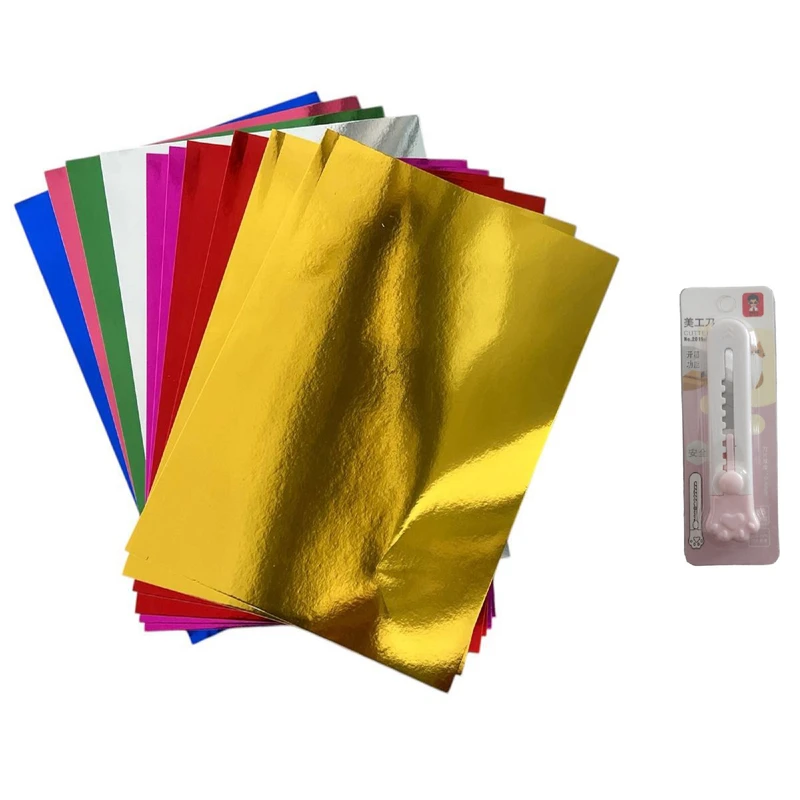 مقوا مدل لیزری ساده کد 210 سایز 29.5x21 سانتی‌متر به همراه کاتر مجموعه 11 عددی