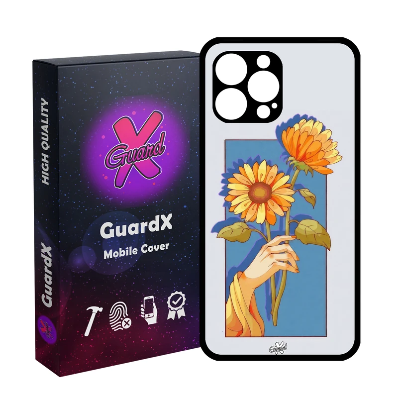 کاور گارد ایکس طرح گل و دست مدل Glass10675 مناسب برای گوشی موبایل اپل iPhone 12 Pro