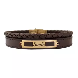 دستبند طلا 18 عیار مردانه لیردا مدل Smile 825