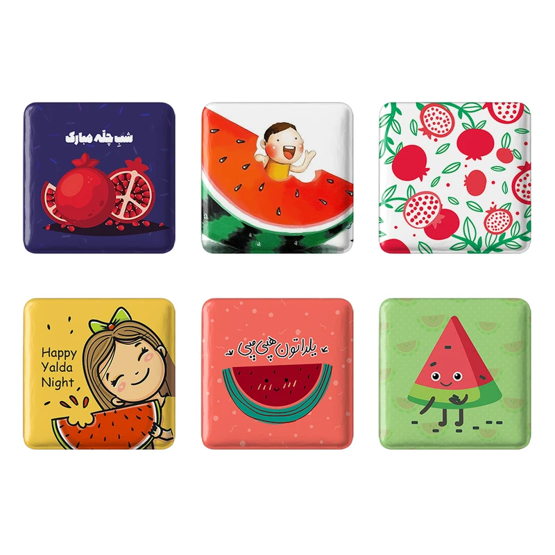 مگنت خندالو طرح شب یلدا کد 399B مجموعه 6 عددی