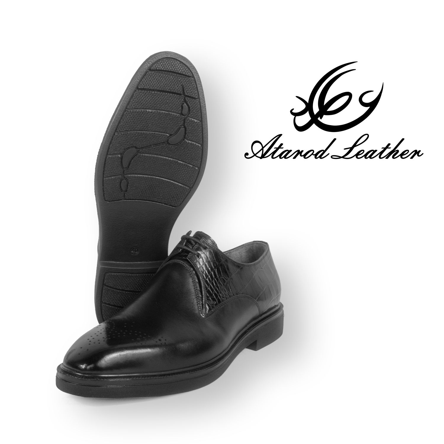 کفش مردانه چرم عطارد مدل چرم طبیعی کد SH243 - - 7