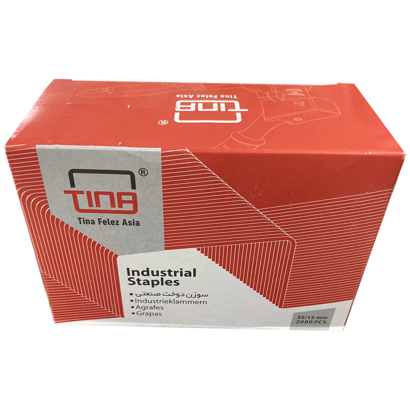 پونز مدل سوزن منگنه کارتن تینا فلز آسیا مدل 35/15 بسته 10000 عددی