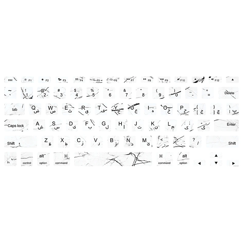 برچسب حروف کیبورد طرح 140 marble مناسب برای مک بوک پرو 13 اینچ 2009-2012