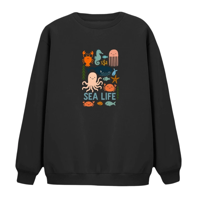 سویشرت زنانه مدل زندگی دریایی 