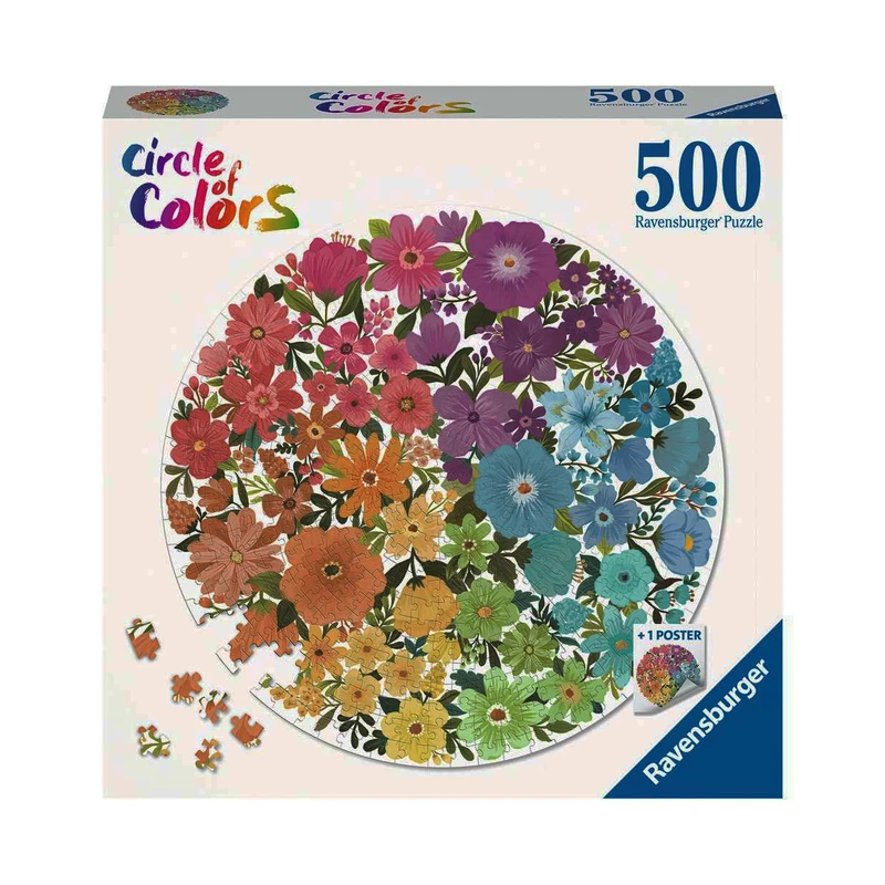 پازل 500 تکه راونزبرگر مدل Circle OF Color Flowers کد 17167