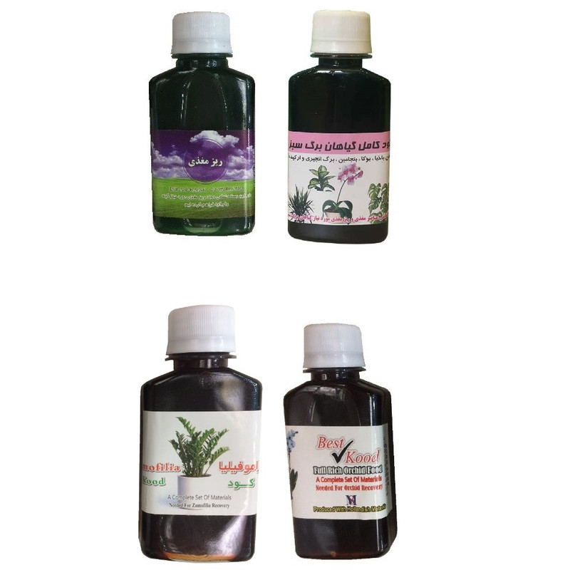 کود مایع زاموفیلیا و برگ سبز و ریز مغذی و ارکیده کد 02 حجم 120 میلی لیتر بسته 4 عددی