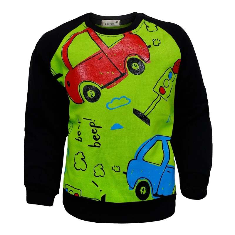 عکس شماره 10 : ست سویشرت و شلوار پسرانه مدل رگلان ماشین