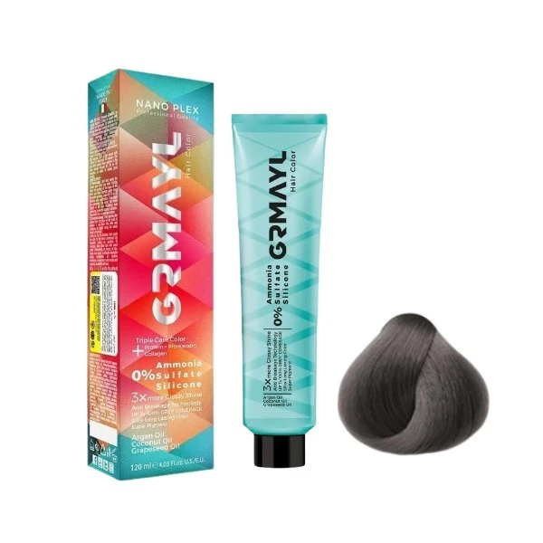رنگ مو گرمایل شماره 6.11 مدل 2024 حجم 120 میلی لیتر رنگ بلوند خاکستری دودی تیره قوی