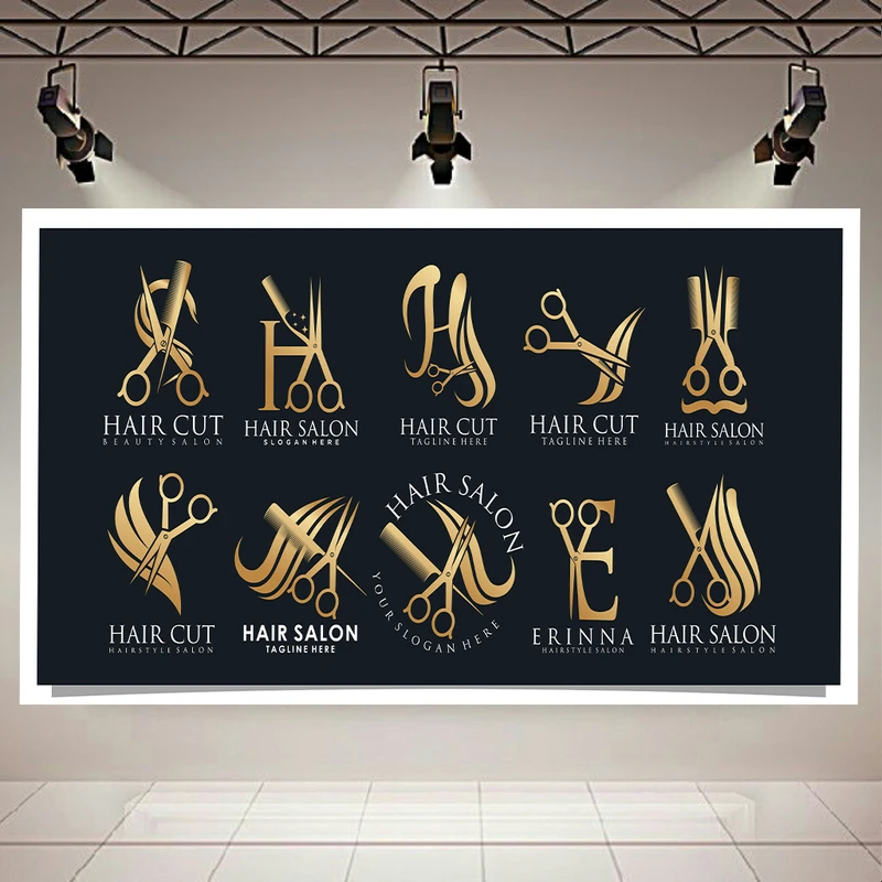 پوستر پارچه ای مدل چرم مخمل طرح ارایشگاه کد AR1580