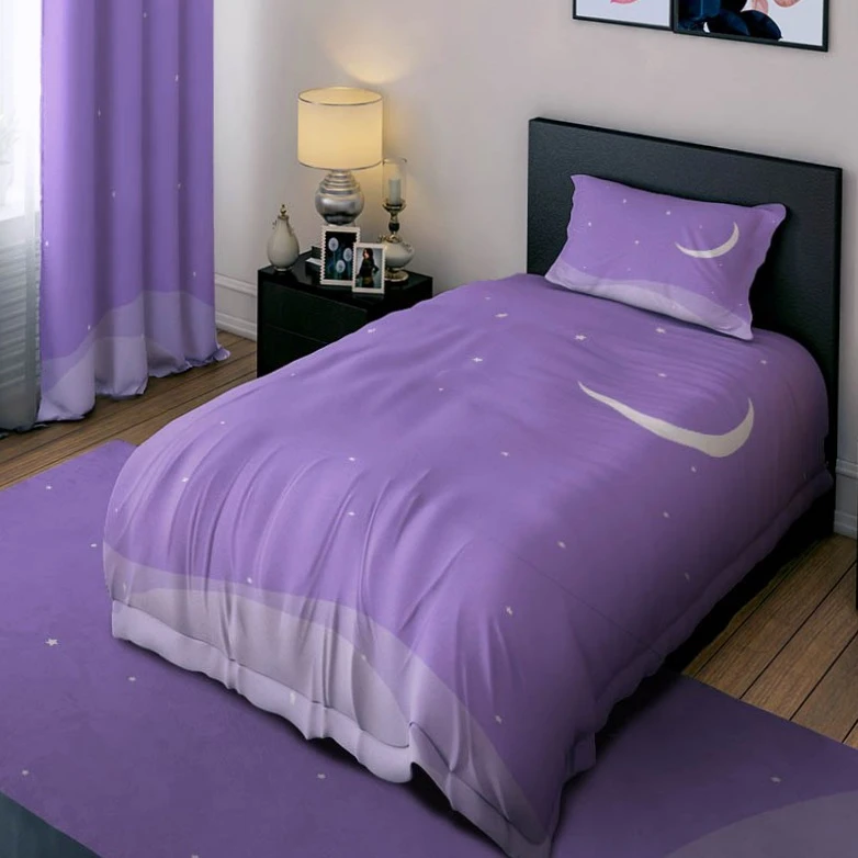 سرویس خواب 1 نفر 4 تکه مدل دخترانه ماه و ستاره کد 1163