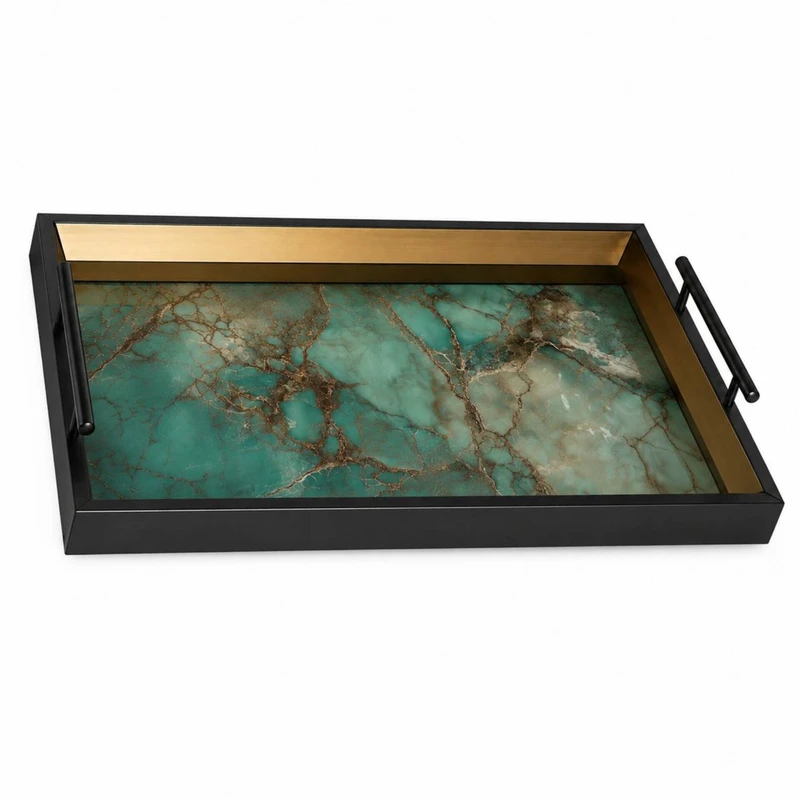 سینی طرح عقیق مدل دکوراتیو سایز 40*30 سانتی متر 
