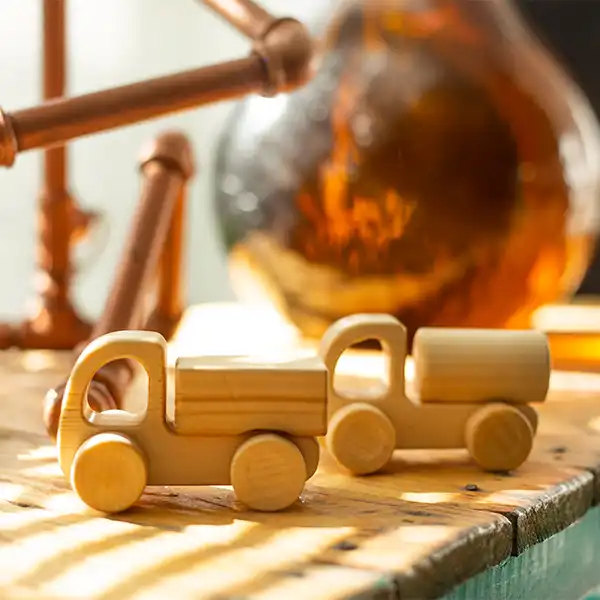 اسباب بازی چوبی مدل کامیون و تانکر کد 43111