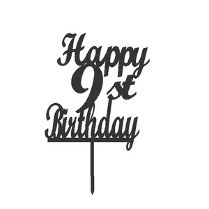 تاپر کیک طرح عدد 9 مدل happy birthday