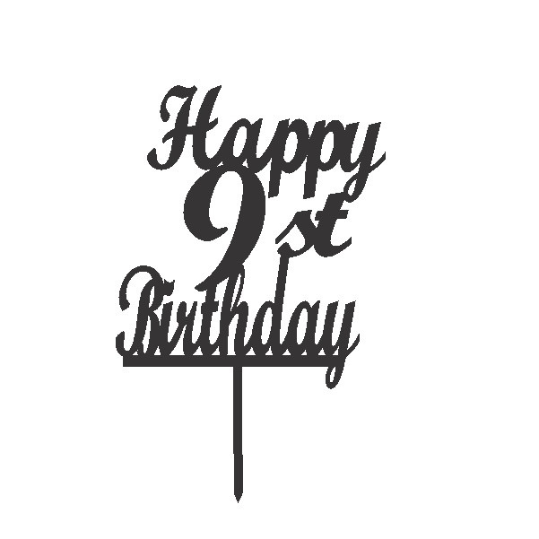 تاپر کیک طرح عدد 9 مدل happy birthday
